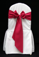 6 WHITE CHAIR COVER & RED BOW