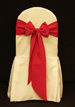 8 IVORY CHAIR COVER & RED BOW