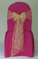 9 CERISE CHAIR COVER & CHAMPAGNE ORGANZA BOW