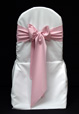 10 WHITE CHAIR COVER & PINK BOW