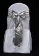 11 WHITE CHAIR COVER & SILVER BOW