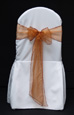12 WHITE CHAIR COVER & COPPER ORGANZA BOW