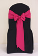 1 BLACK CHAIR COVER & CERISE BOW