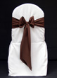 3 WHITE CHAIR COVER & CHOCOLATE BOW