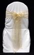 4 WHITE CHAIR COVER & IVORY ORGANZA BOW
