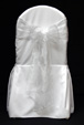 5 WHITE CHAIR COVER & WHITE ORGANZA BOW